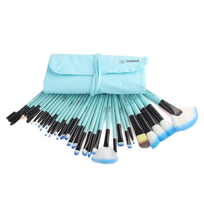 Professional 32Pcs Makeup Brush Foundation Eye Shadows Powder Blue Make